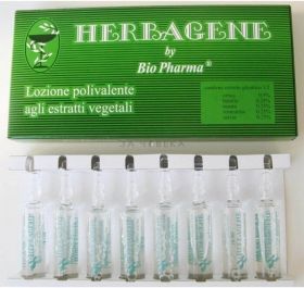 Herbagene Lozione polivalente agli estratti vegetali Ампули против пърхот, косопад и мазни корени Biopharma Herbagene 10X8ml 