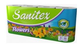 Sanitex Flowers Aroma Тоалетна хартия 3 пластова 8бр