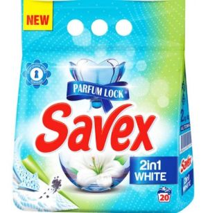 Savex 2in1 White Tiara Flower Прах за пране 2кг
