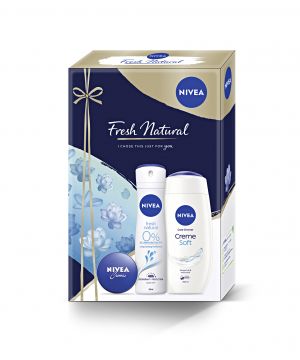 Подаръчен комплект Nivea Fresh Natural Душ гел  Creme Soft 250 мл + Дезодорант Fresh Natural 150 мл