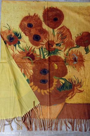 Кашмирен шал - картина "Vase with sunflowers"
