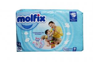 Molfix Еднократни бебешки пелени памперс 3D  р-р 5 /11-18 кг/ 44бр