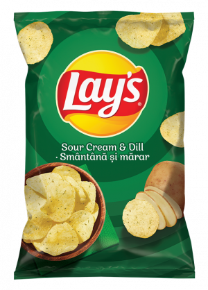 Lay’s Картофен чипс  Сметана и копър  24 броя в кашон * 100 грама