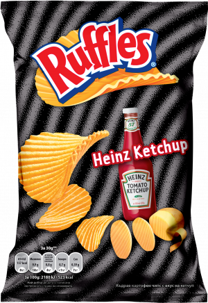 Ruffles картофен чипс  Кетчуп лента 18 броя * 23гр 0.26 лв за 1 брой