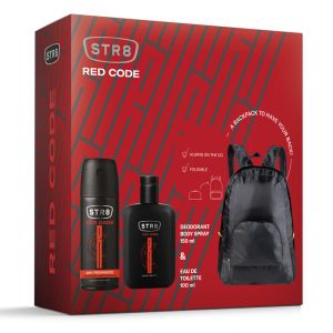 STR8 Red Code Set Комплект Тоалетна вода 100мл + део спрей 150мл + Раница