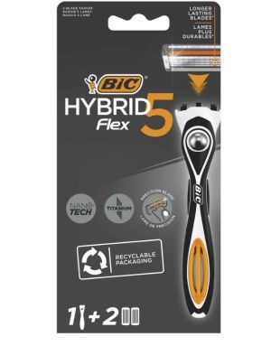 Bic Flex 5 Hybrid Мъжка система за бръснене 1 дръжка +2 ножчета