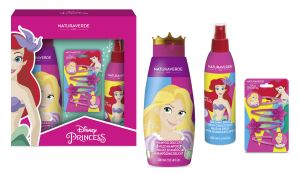 Детски комплект за момиче Princess Шампоан за коса 300 мл + Балсам - спрей за коса 200 мл + Фибички