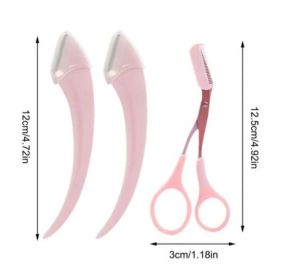 Професионална ножица за вежди с гребен Нож за подстригване на вежди Бръснач за лице за вежди за жени
