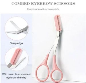 Професионална ножица за вежди с гребен Нож за подстригване на вежди Бръснач за лице за вежди за жени