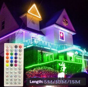 RGB неонови светлини  10m  с приложение Дистанционно управление Гъвкави 108Leds/M Водоустойчиви с дистанционно управление за градинско парти на открито