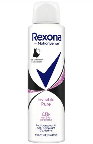 Rexona MotionSense Invisible Pure Спрей против изпотяване 150мл