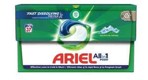 Ariel Pods 3 in 1 Mountain Spring 37 броя x19.7 гр. Гел капсули за бяло пране 37 броя