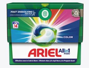 Ariel All in 1 Color Гел капсули за цветно пране 14 броя капсули x19.7 грама