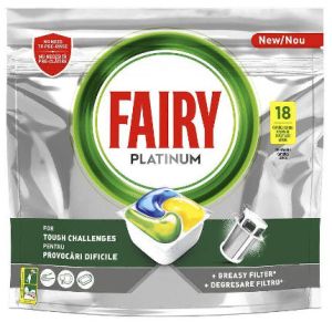Fairy Platinum  All in One Таблетки за съдомиялна машина Лимон 18 броя 