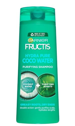 GARNIER FRUCTIS Hydra Pure Coco Water Puryfing Shampoo Шампоан за коса със сухи краища, бързо омазняваща се 250мл