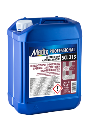 Medix Professional  CLEANER FOR NATURAL FLOORS SCL 213 Концентриран почистващ препарат за естествени подови настилки 5 л. 