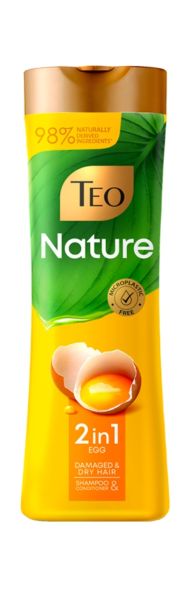 Teo Nature Argan Oil & Egg Shampoo  Подхранващ шампоан Teo за всеки тип коса  350 мл