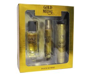 Мъжки комплект MB PARFUMS Gold Medal EDP 50 ml + Mist 50 ml + 15 ml Roller Ball