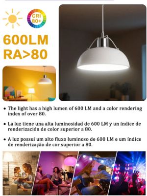 RGB LED КРУШКА С ДИСТАНЦИОННО УПРАВЛЕНИЕ E14 6W - 220 V 6000К
