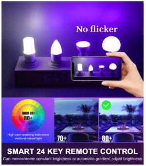 RGB LED КРУШКА С ДИСТАНЦИОННО УПРАВЛЕНИЕ E14 6W - 220 V 6000К