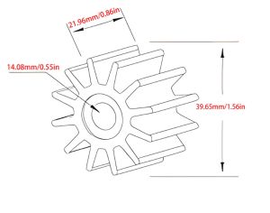  Работно колело на водна помпа за Mercury Mariner 2-тактов 8HP 15HP извънбордов двигател 8A 8B W8 8K 15A W15 47-95611M 47-81242M