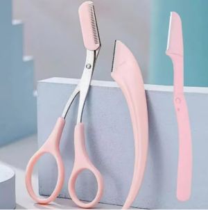 Професионална ножица за вежди с гребен Нож за подстригване на вежди Бръснач за лице за вежди за жени