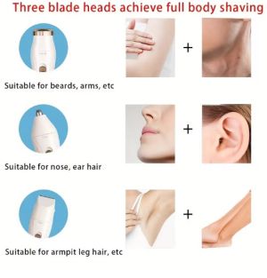 FEIYBA 3-в-1 безжичен тример, подходящ за жени - за лице, тяло и бикини зона