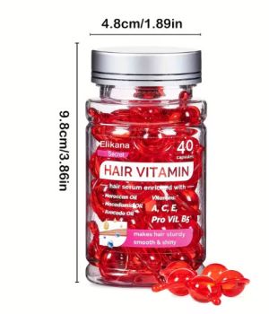 Серум за коса Hair Treatment Serum - без изплакване с масла от арган, макадамия и авокадо - витамини A, E, Pro B5 - балсам за жени и мъже 40 капсули