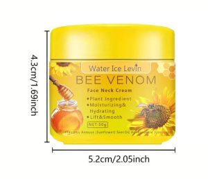 Крем Bee Venom Water Ice Levin за шия с пчелна отрова, хидратиращ, за подобряване на увисването, за намаляване на фините линии, за възстановяване на увредена кожа, за лице, подхранваща грижа за кожата  50 грама 