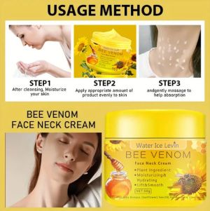 Крем Bee Venom Water Ice Levin за шия с пчелна отрова, хидратиращ, за подобряване на увисването, за намаляване на фините линии, за възстановяване на увредена кожа, за лице, подхранваща грижа за кожата  50 грама 