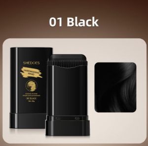  20г Стик за оцветяване на коса, Перфектно покрива сивата коса, Вграден гребен, Водоустойчив и устойчив на пот, Стик за корекция на корените, Лесен за използване дизайн с усукване, Нежно оцветяване, Инструмент за оцветяване на коса, Стик за корекция, Удоб