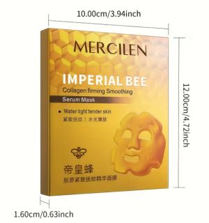  Mercilen Imperial Bee Emperor протеинова маска с прополис, съдържаща никотинамид, хиалуронова киселина и растителен сквалан, дълбоко почиства, хидратира и изсветлява лицето, светлобежова, за по-младо изглеждаща кожа, преносим размер за пътуване, грижа за