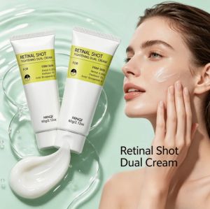  Retinal Shot Dual Cream, хидратиращ крем за лице с 0.05% ретинол, 5% пантенол и ацетил хексапептид-8, лек ежедневен крем за лице за мека и гладка кожа 60 грама
