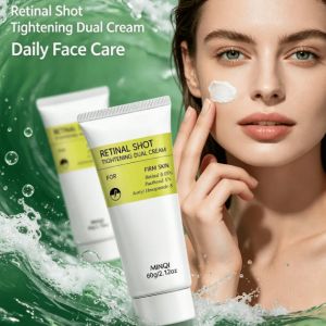  Retinal Shot Dual Cream, хидратиращ крем за лице с 0.05% ретинол, 5% пантенол и ацетил хексапептид-8, лек ежедневен крем за лице за мека и гладка кожа 60 грама