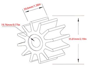 ВОДНА ПОМПА ИМПЕЛЕР за Yamaha 67F-44352-00 4-тактов  F75 F80 F90 F100 HP