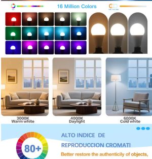RGB LED КРУШКА С ДИСТАНЦИОННО УПРАВЛЕНИЕ  Е 27 - 220 V 6000К   A60 10W 
