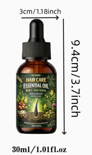 Hair Care Essential Oil Серум за бързо възстановяване на косата, дълбоко подхранващ косата. Съдържа куркума, масло от жожоба и биотин, дълбока грижа и интензивно хидратиращо подхранване, дълготраен аромат, хидратираща и гладка коса, подходящ за мъже и жен
